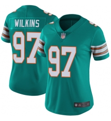 Dolphins 97 Christian Wilkins Aqua Green Alternate Women Stitched Football Vapor Untouchable Limited Jersey