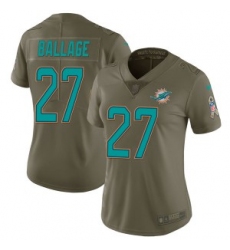 Kalen Ballage Miami Dolphins Women Limited Salute to Service Nike Jersey Green