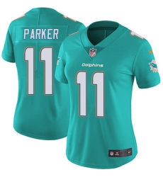 Nike Dolphins #11 DeVante Parker Aqua Green Team Color Womens Stitched NFL Vapor Untouchable Limited Jersey