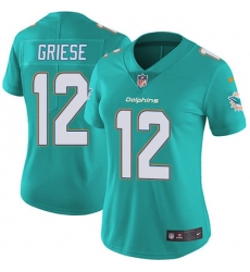 Nike Dolphins #12 Bob Griese Aqua Green Team Color Womens Stitched NFL Vapor Untouchable Limited Jersey