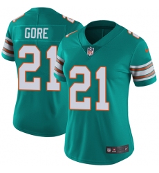 Nike Dolphins #21 Frank Gore Aqua Green Alternate Womens Stitched NFL Vapor Untouchable Limited Jersey