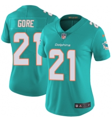 Nike Dolphins #21 Frank Gore Aqua Green Team Color Womens Stitched NFL Vapor Untouchable Limited Jersey