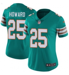 Nike Dolphins 25 Xavien Howard Aqua Green Alternate Womens Stitched NFL Vapor Untouchable Limited Jersey