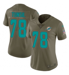Nike Dolphins #78 Laremy Tunsil Olive Womens Stitched NFL Limited 2017 Salute to Service Jersey