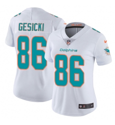 Nike Dolphins #86 Mike Gesicki White Womens Stitched NFL Vapor Untouchable Limited Jersey