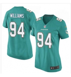 Nike Dolphins #94 Mario Williams Aqua Green Team Color Womens Stitched NFL Elite Jersey
