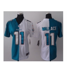 Nike women nfl jerseys miami dolphins #11 mike wallace white-green[Elite split]