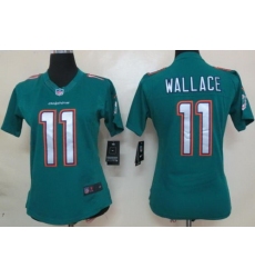 Women Nike Miami Dolphins 11 Mike Wallace Green Limited NFL Jerseys 2013 New Style