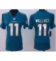 Women Nike Miami Dolphins 11 Mike Wallace Green Limited NFL Jerseys New Style