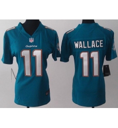 Women Nike Miami Dolphins 11 Mike Wallace Green NFL Jerseys 2013 New Style