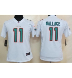 Women Nike Miami Dolphins 11 Mike Wallace White Limited NFL Jerseys 2013 New Style