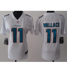 Women Nike Miami Dolphins 11 Mike Wallace White NFL Jerseys 2013 New Style