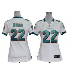 Women Nike Miami Dolphins 22# Reggie Bush White Jersey