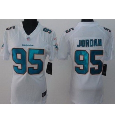 Women Nike Miami Dolphins 95 Dion Jordan White Limited NFL Jerseys New Style