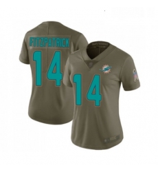 Womens Miami Dolphins 14 Ryan Fitzpatrick Limited Olive 2017 Salute to Service Football Jersey