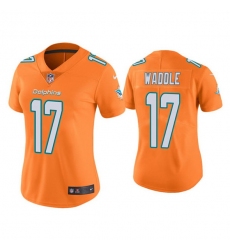 Women's Miami Dolphins #17 Jaylen Waddle Orange Vapor Untouchable Stitched Jersey
