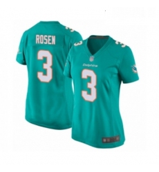 Womens Miami Dolphins 3 Josh Rosen Game Aqua Green Team Color Football Jersey