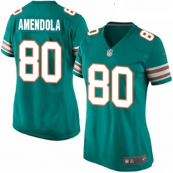 Womens Nike Miami Dolphins 80 Danny Amendola Game Aqua Green Alternate NFL Jersey