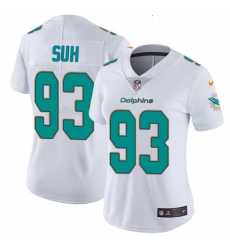 Womens Nike Miami Dolphins 93 Ndamukong Suh White Vapor Untouchable Limited Player NFL Jersey