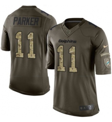 Nike Dolphins #11 DeVante Parker Green Youth Stitched NFL Limited Salute to Service Jersey