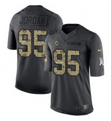 Nike Dolphins #95 Dion Jordan Black Youth Stitched NFL Limited 2016 Salute to Service Jersey