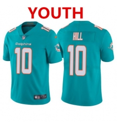 Youth Miami Dolphins 10 Tyreek Hill Aqua Vapor Untouchable Limited Stitched Jersey