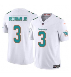 Youth Miami Dolphins 3 Odell Beckham Jr White 2023 F U S E Vapor Limited Stitched Football Jersey