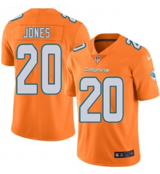 Youth Nike Dolphins #20 Reshad Jones Orange Stitched NFL Limited Rush Jersey
