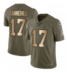 Youth Nike Miami Dolphins 17 Ryan Tannehill Limited OliveGold 2017 Salute to Service NFL Jersey