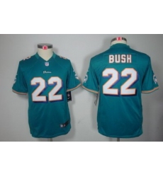 Youth Nike Miami Dolphins 22# Reggie Bush Green Color[Youth Limited Jerseys]