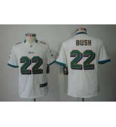 Youth Nike Miami Dolphins 22# Reggie Bush White Color[Youth Limited Jerseys]