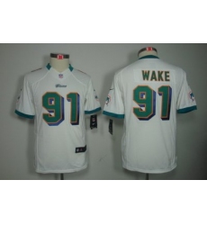 Youth Nike Miami Dolphins 91# Cameron Wake White Color[Youth Limited Jerseys]