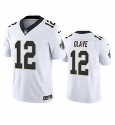 Men New Orleans Saints 12 Chris Olave White 2023 F.U.S.E. Vapor Untouchable Limited Stitched Jersey