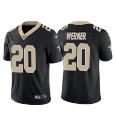 Men New Orleans Saints 20 Pete Werner Black Vapor Limited Stitched Jersey