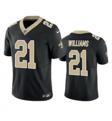 Men New Orleans Saints 21 Jamaal Williams Black 2023 F U S E  Vapor Untouchable Limited Stitched Jersey