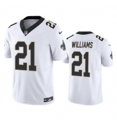 Men New Orleans Saints 21 Jamaal Williams White 2023 F U S E  Vapor Untouchable Limited Stitched Jersey