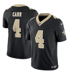 Men New Orleans Saints 4 Derek Carr Black 2023 F U S E  Vapor Untouchable Limited Stitched Jersey