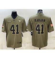 Men New Orleans Saints  41 Alvin Kamara Olive 2022 Salute To Service Limited Stitched Jersey