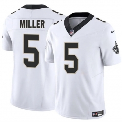 Men New Orleans Saints 5 Kendre Miller White 2025 F U S E Vapor Limited Stitched Football Jersey