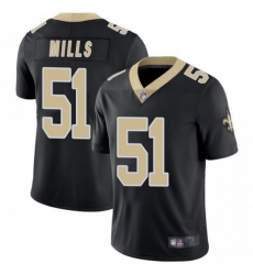 Men New Orleans Saints 51 Sam Mills Black Vapor Untouchable Limited Jersey