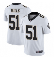 Men New Orleans Saints 51 Sam Mills White Vapor Untouchable Limited Jersey