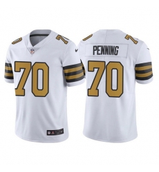 Men New Orleans Saints 70 Trevor Penning White Color Rush Limited Stitched Jersey