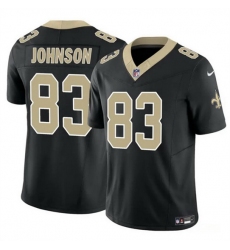 Men New Orleans Saints 83 Juwan Johnson Black 2023 F U S E  Vapor Untouchable Limited Stitched Jersey