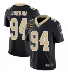 Men New Orleans Saints 94 Cameron Jordan 2022 Black With 4 Star C Patch Stitched Jersey