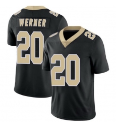 Men New Orleans Saints Pete Werner #20 Black Vapor Limited Stitched NFL Jersey