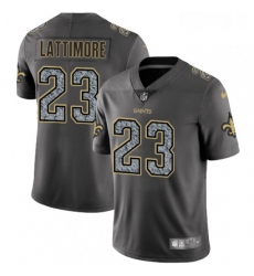 Mens Nike New Orleans Saints 23 Marshon Lattimore Gray Static Vapor Untouchable Limited NFL Jersey