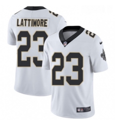 Mens Nike New Orleans Saints 23 Marshon Lattimore White Vapor Untouchable Limited Player NFL Jersey
