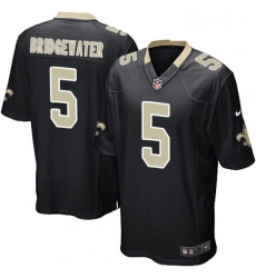 Mens Nike New Orleans Saints 5 Teddy Bridgewater Game Black Team Color NFL Jersey