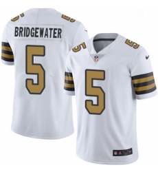 Mens Nike New Orleans Saints 5 Teddy Bridgewater Limited White Rush Vapor Untouchable NFL Jersey