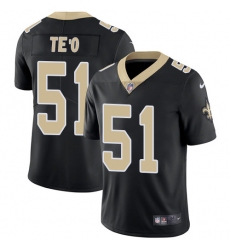 Mens Nike New Orleans Saints 51 Manti Teo Black Team Color Vapor Untouchable Limited Player NFL Jersey